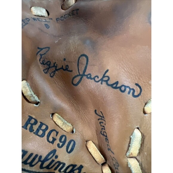 Rawlings Reggie Jackson Baseball Glove RBG90 “Deep Well” Pocket 9” RHT - Picture 9 of 16